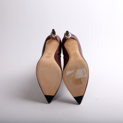 Lambskin Pearl Snake Booties Size 37.5