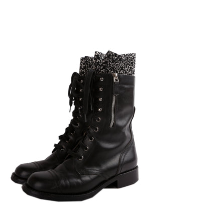 Lace Up Leather Boots Size 38.5