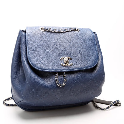 CC Flap Drawstring Backpack Caviar 24M Blue