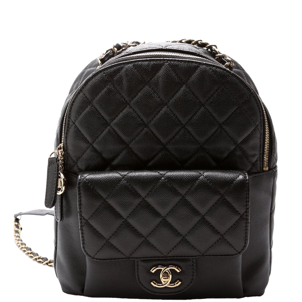 Zip Around Medium Backpack Caviar 26M Black