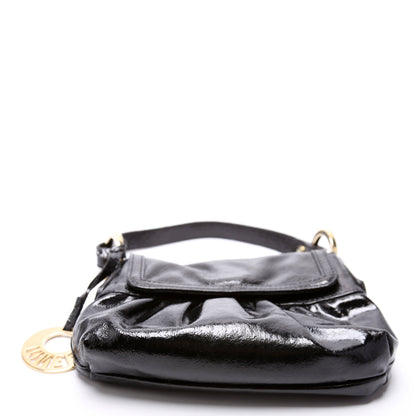 Crinkled Leather Mini Chef Hobo Black