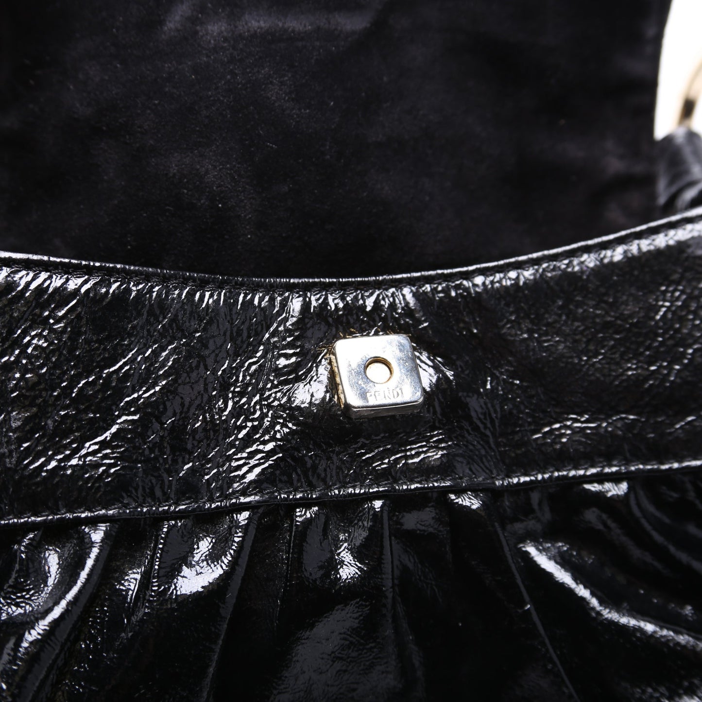 Crinkled Leather Mini Chef Hobo Black