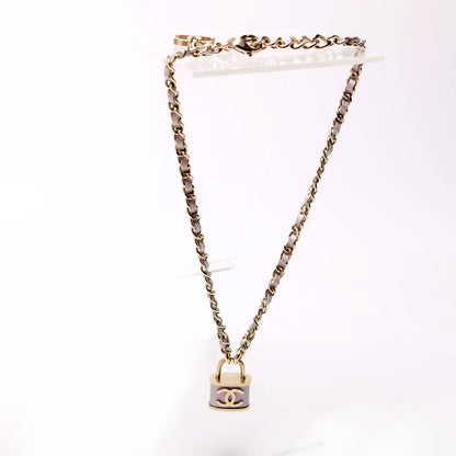 CC Padlock Iridescent Calfskin Chain Purple