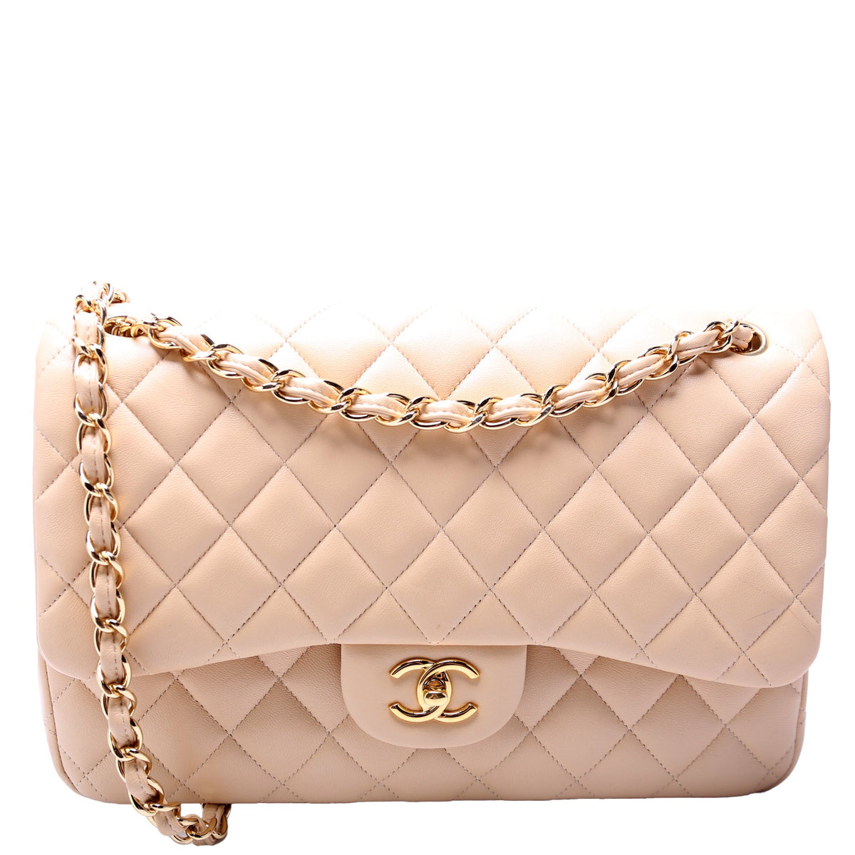 Classic Flap Jumbo Lambskin 26M Camel
