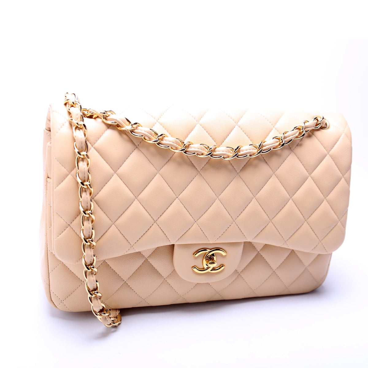 Classic Flap Jumbo Lambskin 26M Camel