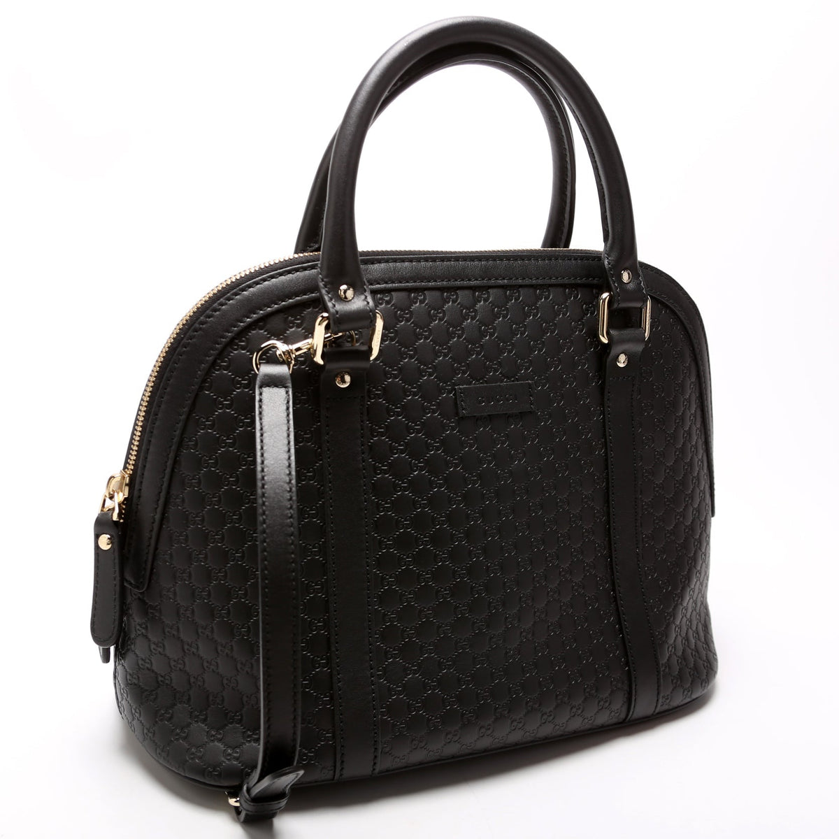 449663 Guccissima Dome Bag Medium Black