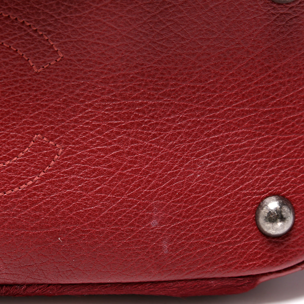 Paris Dallas Pony Hair/Leather Fringe Bowling Bag Burgundy