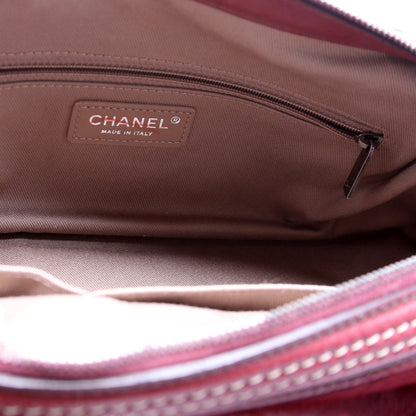 Paris Dallas Pony Hair/Leather Fringe Bowling Bag Burgundy