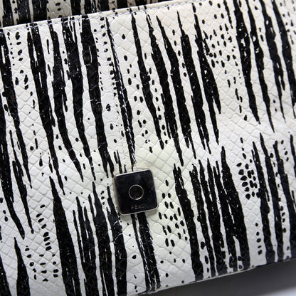 26424 Baguette Snakeskin Vintage White and Black