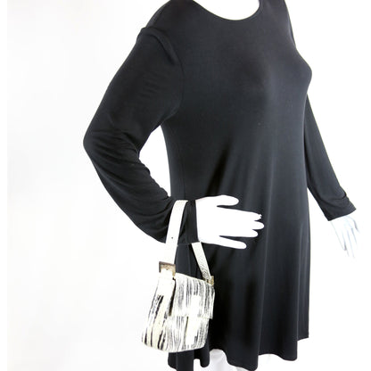 26424 Baguette Snakeskin Vintage White and Black