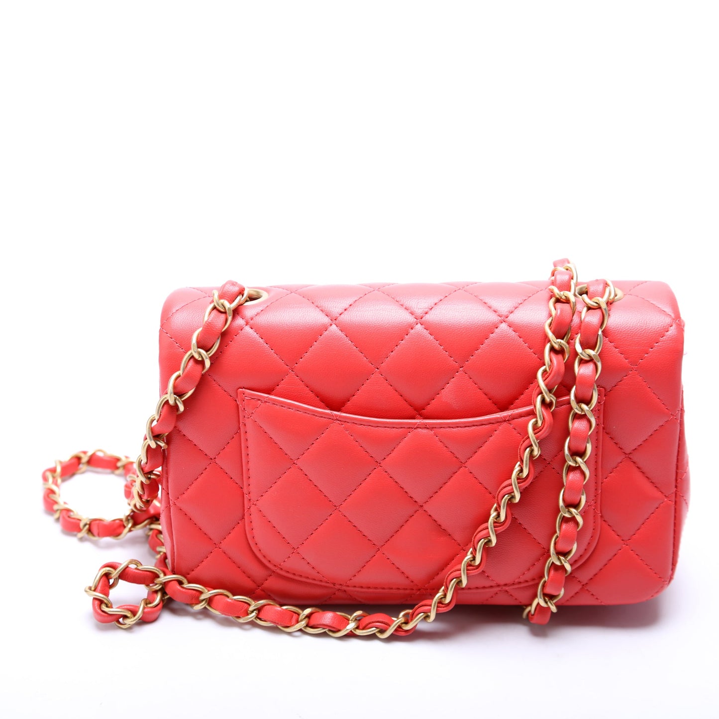 Chanel Classic Flap Mini Rectangle Lambskin 27M Orange