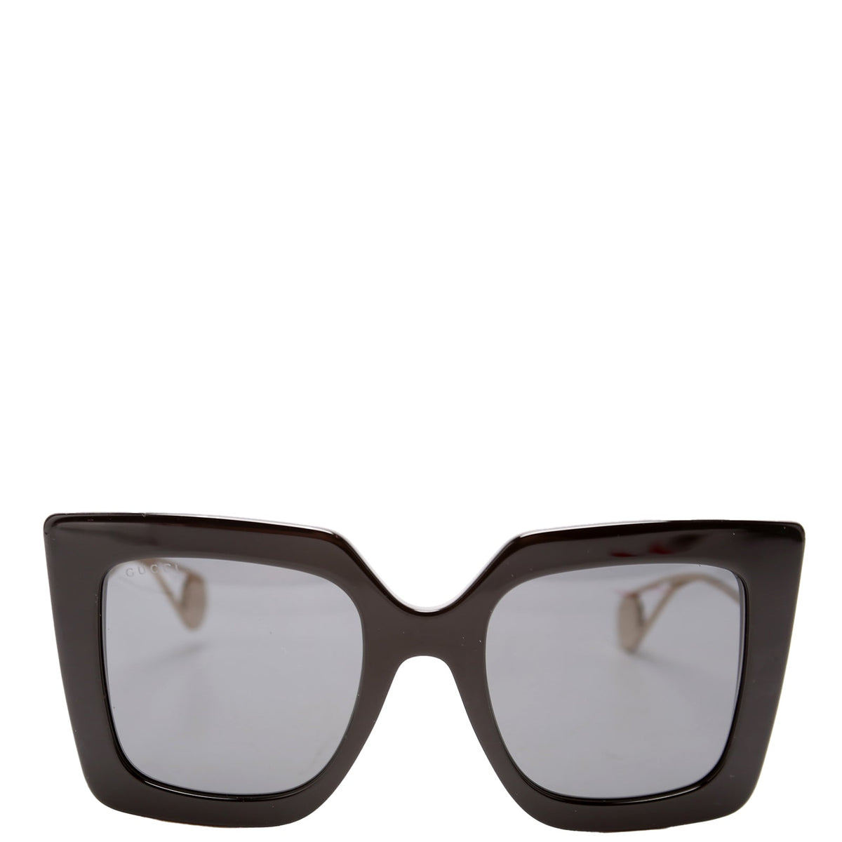 GG0435S Oversized Square Sunglasses Black/Gold