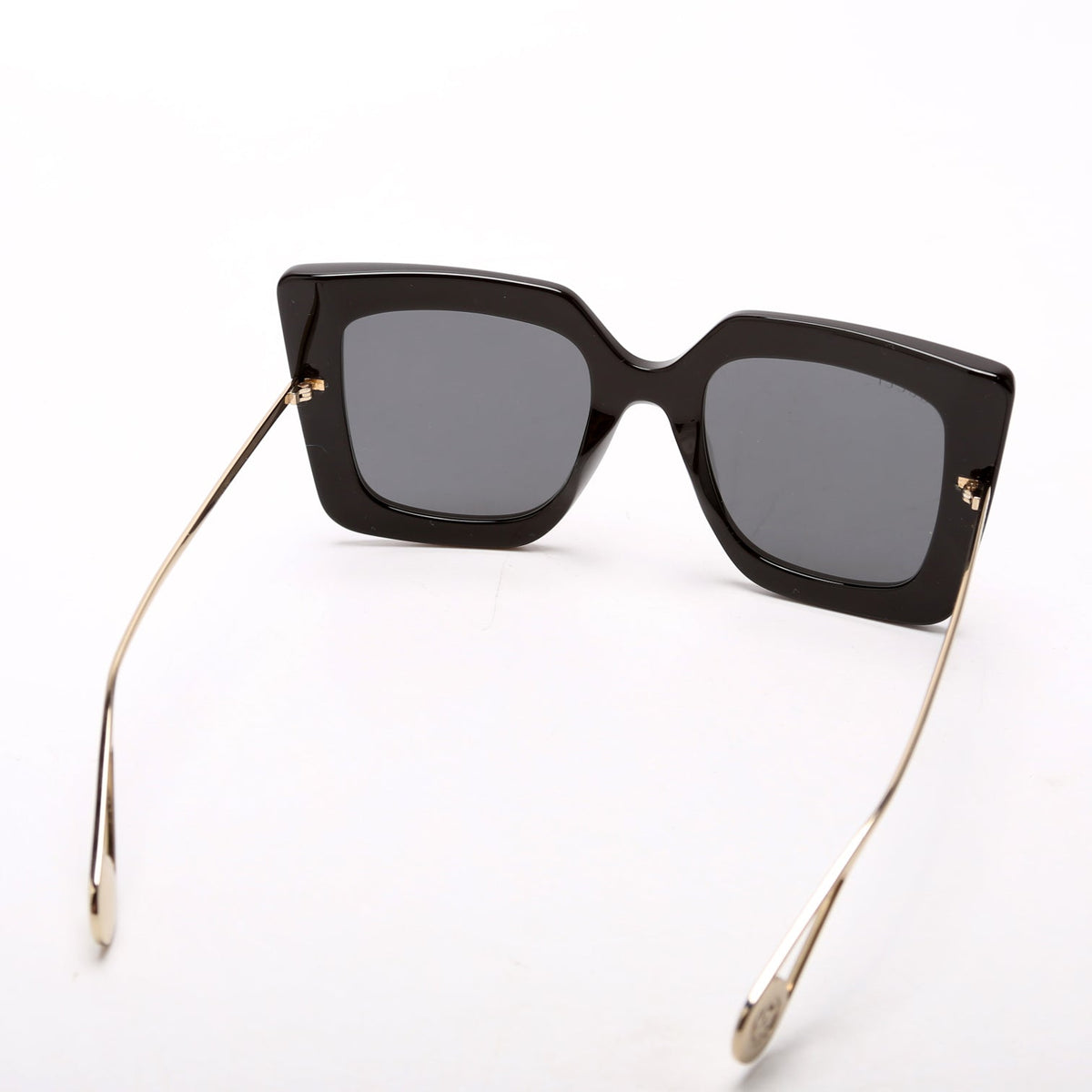 GG0435S Oversized Square Sunglasses Black/Gold