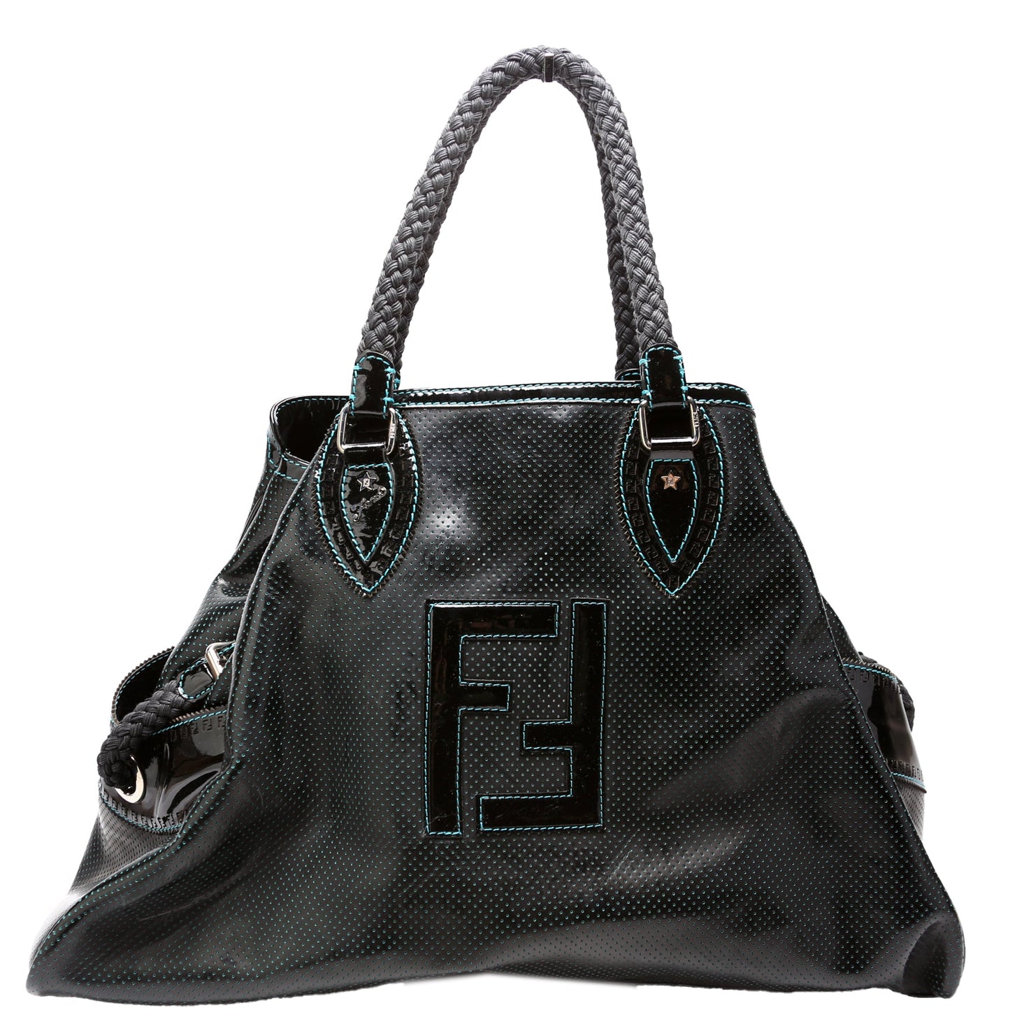 8BN158 Perforated Leather De Jour Large Tote