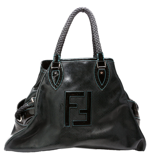 8BN158 Perforated Leather De Jour Large Tote