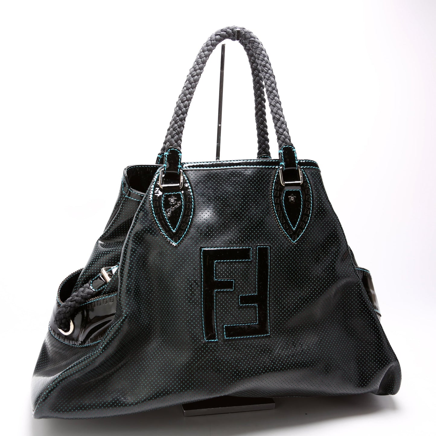 8BN158 Perforated Leather De Jour Large Tote