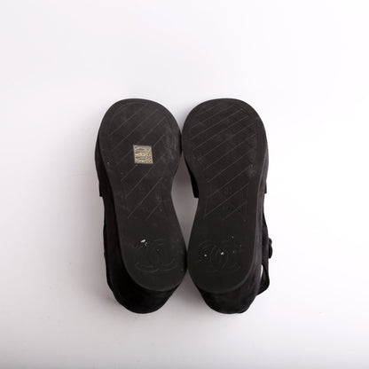 Suede CC Platform Sandals Size 38