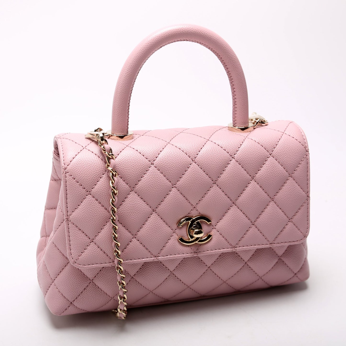 Coco Top Handle Mini Caviar RFID Purple