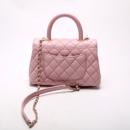 Coco Top Handle Mini Caviar RFID Purple