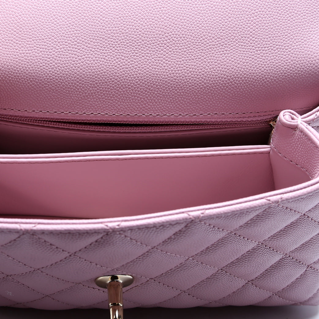 Coco Top Handle Mini Caviar RFID Purple