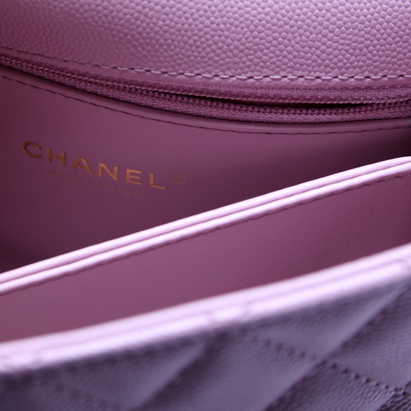 Coco Top Handle Mini Caviar RFID Purple