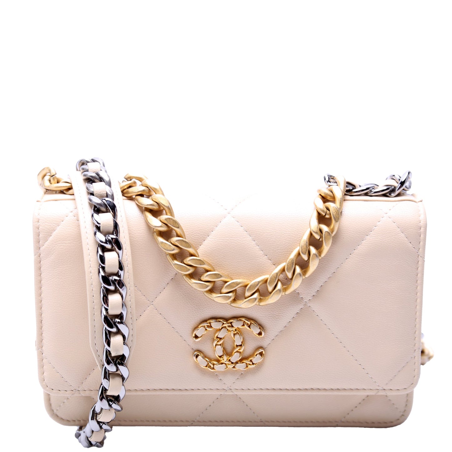 Chanel 19 WOC Quilted Lambskin 30M Beige