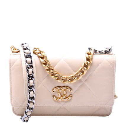 Chanel 19 WOC Quilted Lambskin 30M Beige