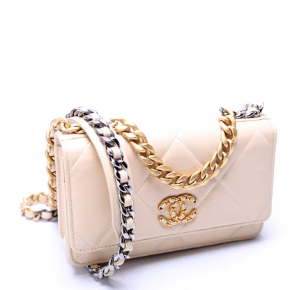 Chanel 19 WOC Quilted Lambskin 30M Beige