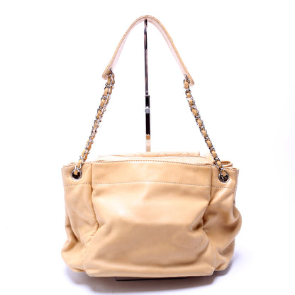 CC Pocket Accordion Shoulder Bag Lambskin 10M Tan