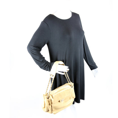 CC Pocket Accordion Shoulder Bag Lambskin 10M Tan