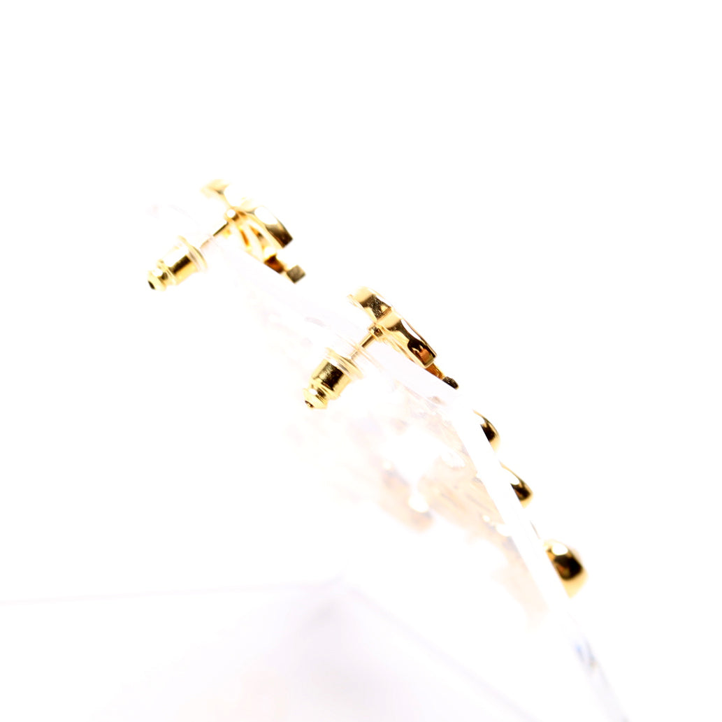 CC Allure Coco Script With Crystals Drop Earrings Gold