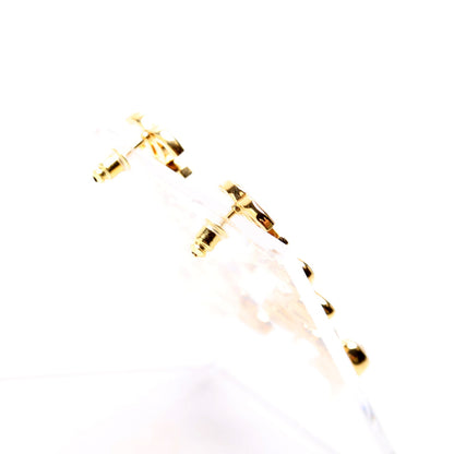 CC Allure Coco Script With Crystals Drop Earrings Gold