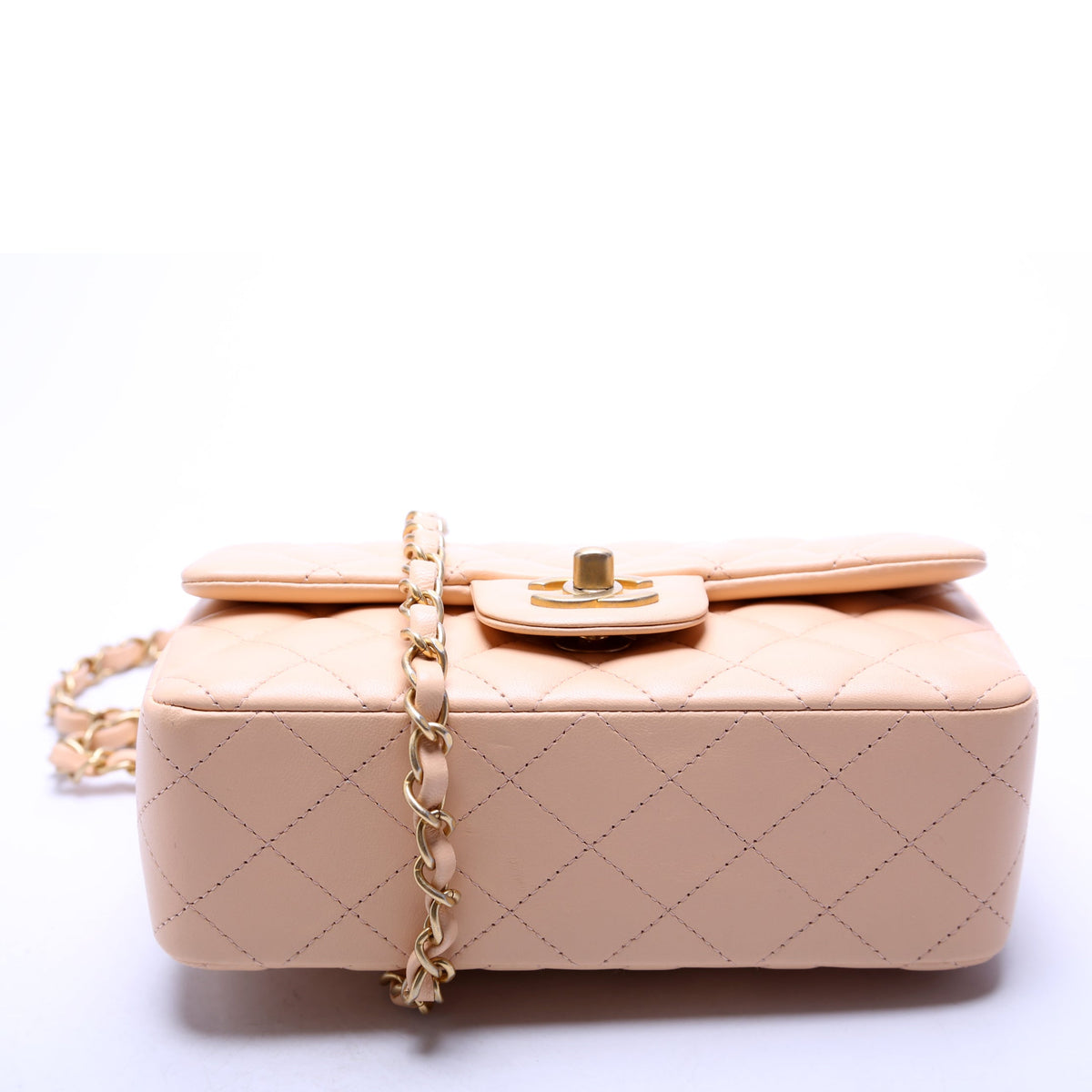 Classic Flap Mini Rectangle Lambskin 27M Nude