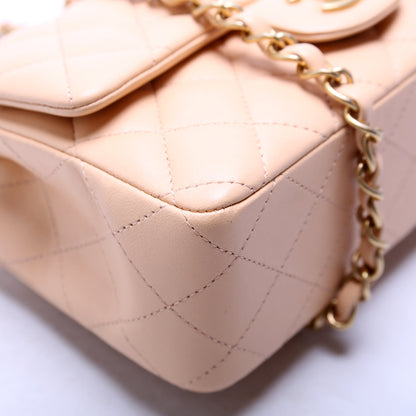 Classic Flap Mini Rectangle Lambskin 27M Nude