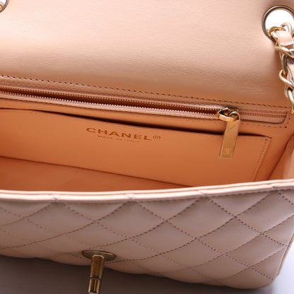Classic Flap Mini Rectangle Lambskin 27M Nude