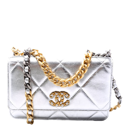 Chanel 19 WOC Quilted Lambskin RFID Silver