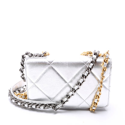 Chanel 19 WOC Quilted Lambskin RFID Silver
