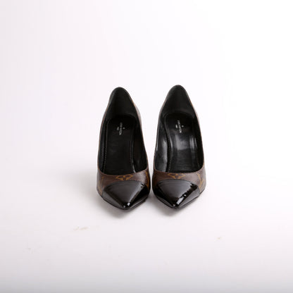 Cherie Patent Cap Toe Pumps Monogram Size 36