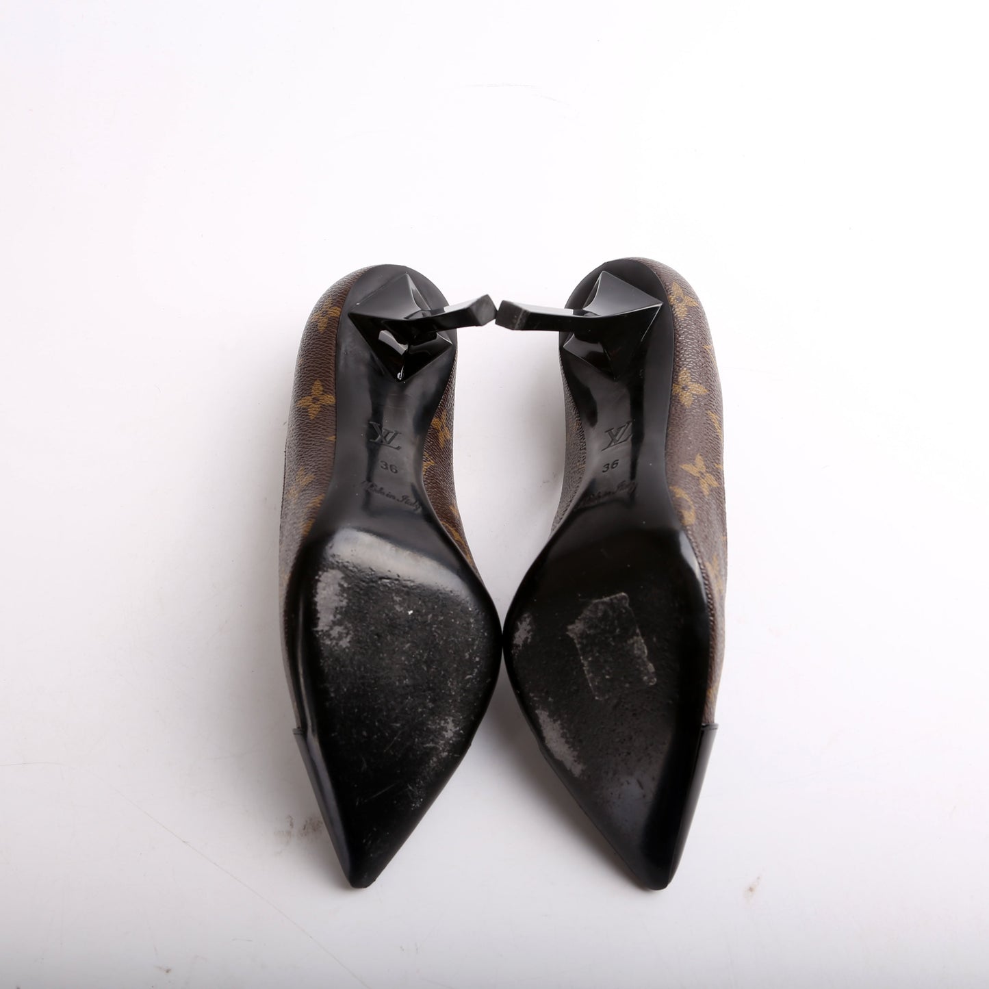 Cherie Patent Cap Toe Pumps Monogram Size 36