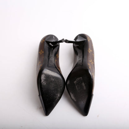 Cherie Patent Cap Toe Pumps Monogram Size 36