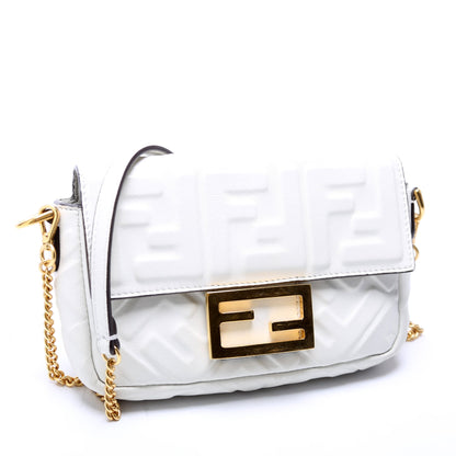 FF 1974 Leather Mini Baguette White