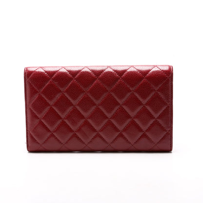 CC Trifold Long Wallet Caviar 13M Burgundy