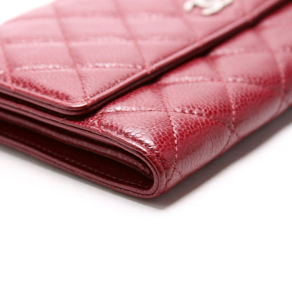 CC Trifold Long Wallet Caviar 13M Burgundy