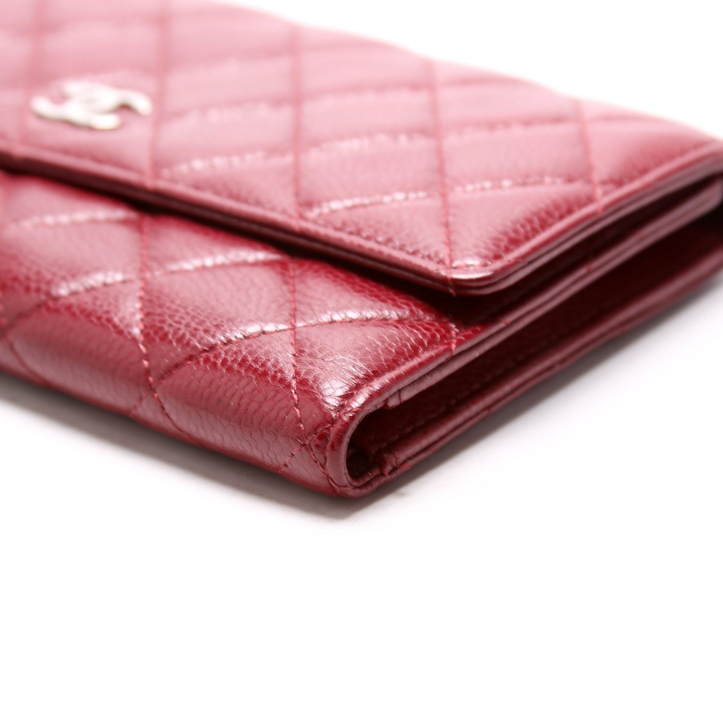 CC Trifold Long Wallet Caviar 13M Burgundy