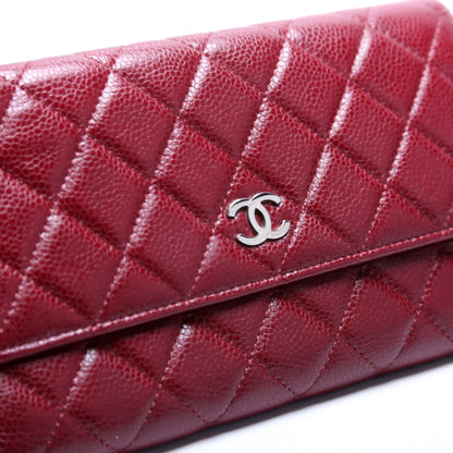 CC Trifold Long Wallet Caviar 13M Burgundy