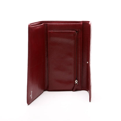 CC Trifold Long Wallet Caviar 13M Burgundy