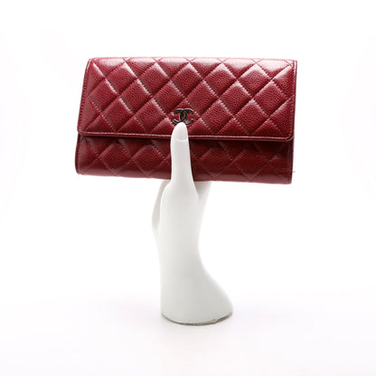 CC Trifold Long Wallet Caviar 13M Burgundy