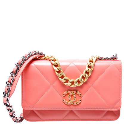 Chanel Chanel 19 WOC Quilted Lambskin 30M Pink