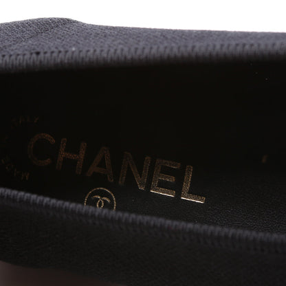 Chanel CC Ballet Patent/Knit Flats Size 39 Black