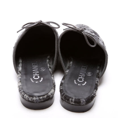 Chanel CC Tweed Mules Size 37
